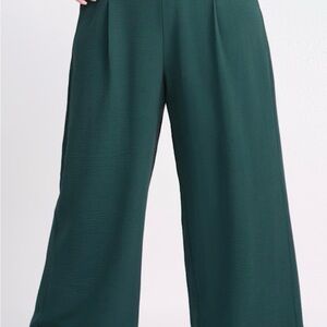 Bobeau Teal Green Wide-Leg Pants